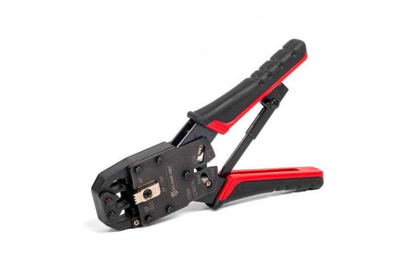 HT-200R:  Кримпер многофункциональный с 3 встроенными модулями для обжима RJ-45, RJ-12, RJ-11, КВТ 86603